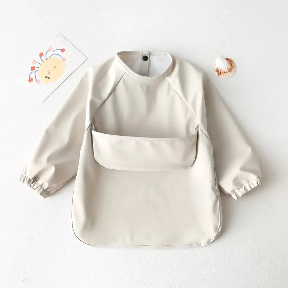 Babelio Long-Sleeve Smock | Baby Bib Waterproof Full Coverage