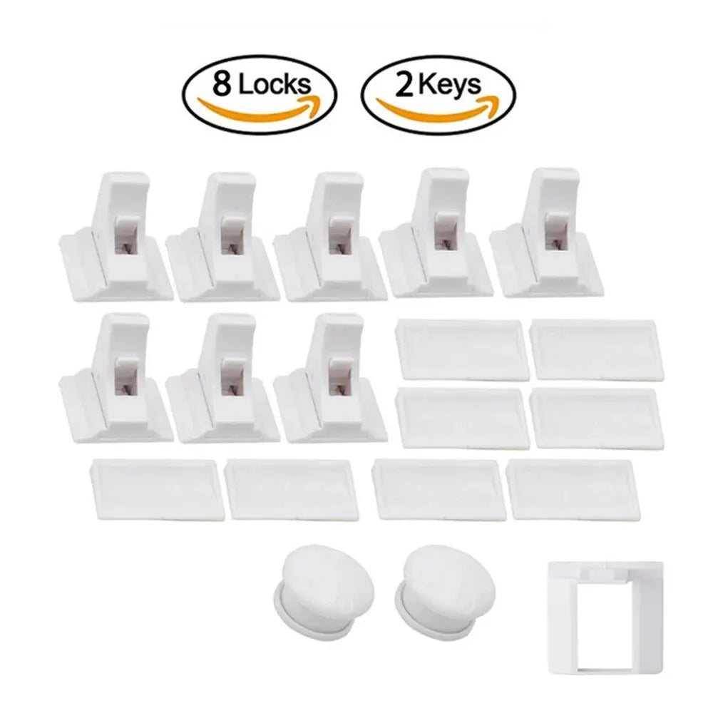 Stay-Open Invisible Magnetic Cabinet Locks | 4-Pack No-Drill Set