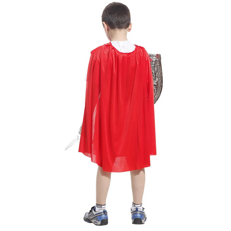 Kids Knight Costume — Medieval Armor Cosplay Outfit with Cape for Boys, Stage & Halloween