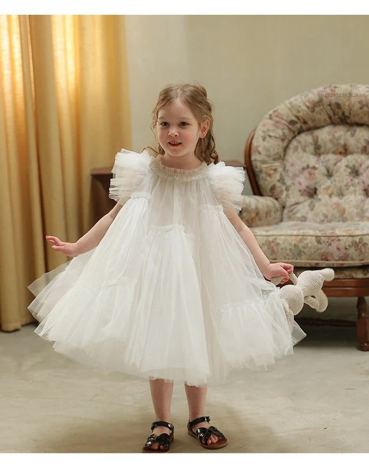 Lace Tutu Party Dress for Girls — Soft Tulle, Sleeveless, Twirl-Ready