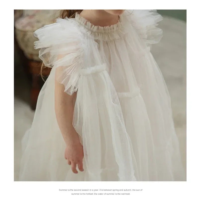 Lace Tutu Party Dress for Girls — Soft Tulle, Sleeveless, Twirl-Ready