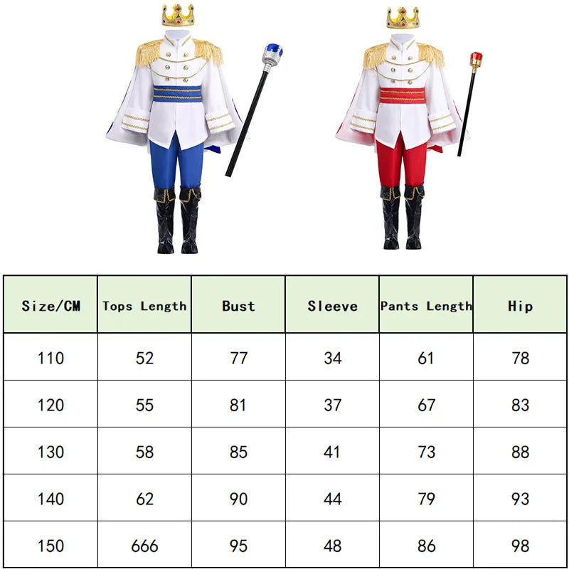 Boys Royal Prince Costume — Medieval King Outfit with Crown, Cape & Full Accessories Set
