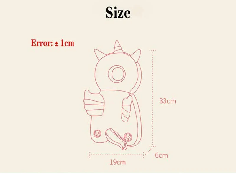 NIDOMIO Baby Head Fall Protection Pad Cushion Cartoon Soft Security Pillows Backpack Newborn Headrest Security Pillows Backpack Toddler