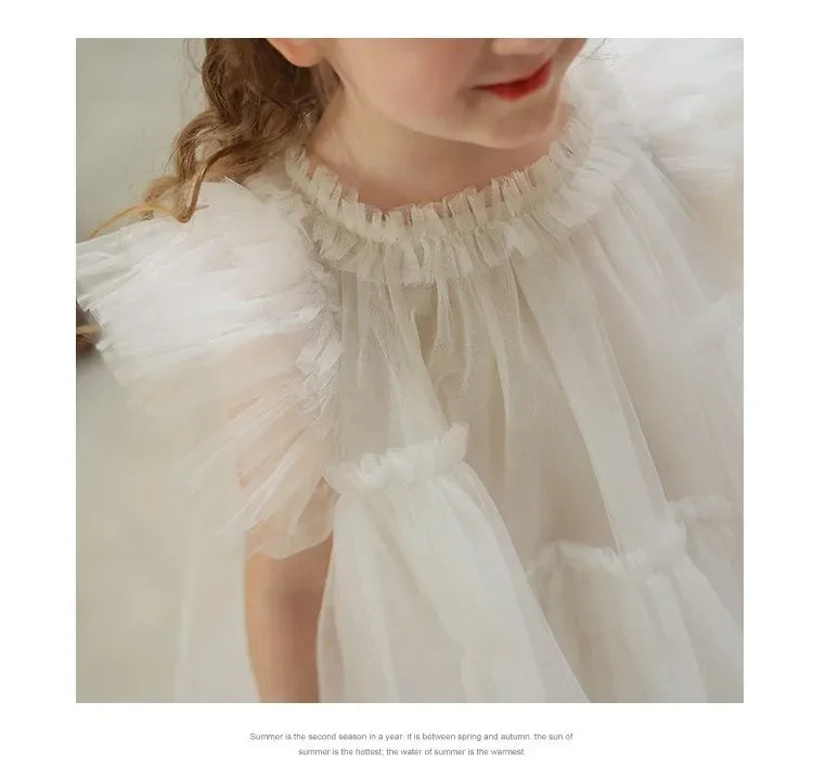 Lace Tutu Party Dress for Girls — Soft Tulle, Sleeveless, Twirl-Ready