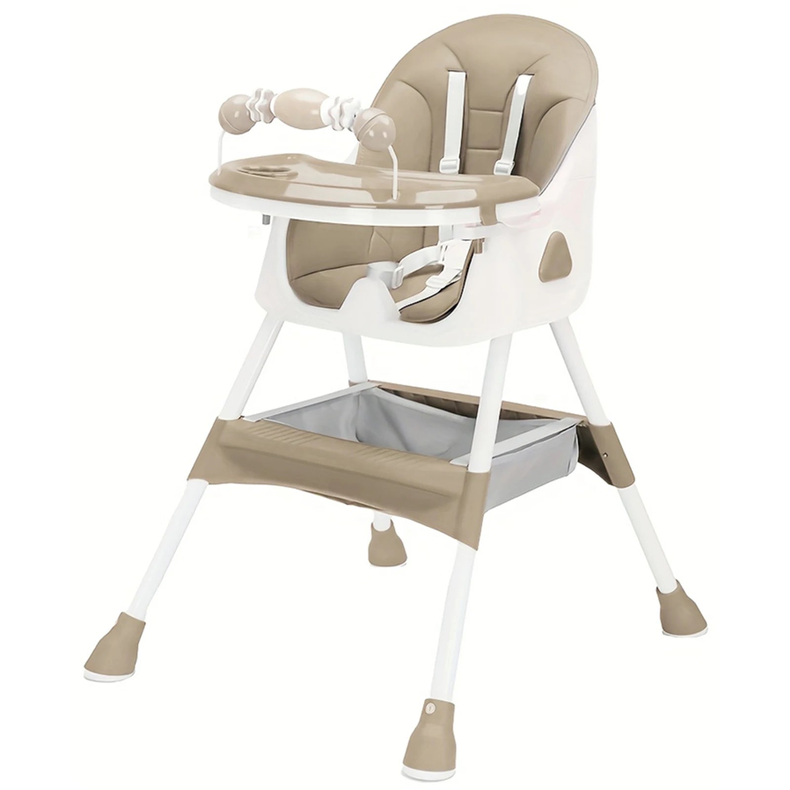 PetitWishes  Foldable Baby High Chair 6 Months Plus, with Large Antislip Pad & ToyRack, Easy to Clean Feeding , E500