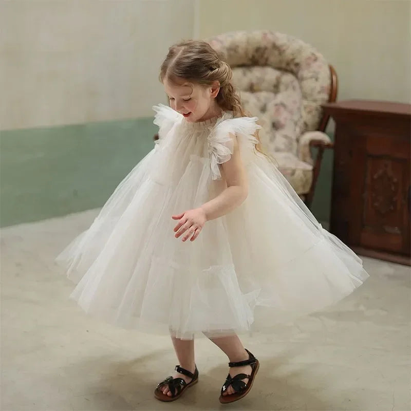 Lace Tutu Party Dress for Girls — Soft Tulle, Sleeveless, Twirl-Ready