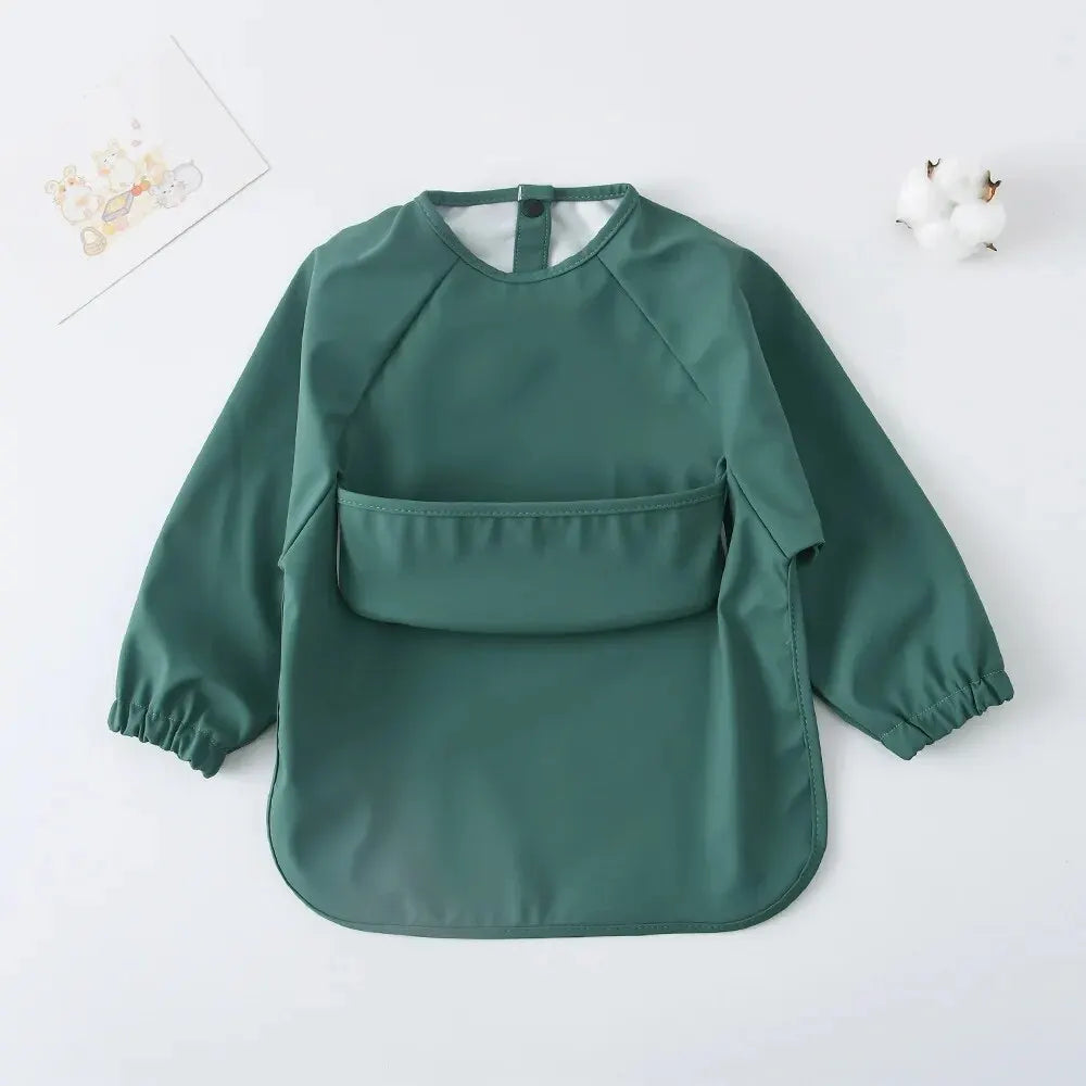 Babelio Long-Sleeve Smock | Baby Bib Waterproof Full Coverage