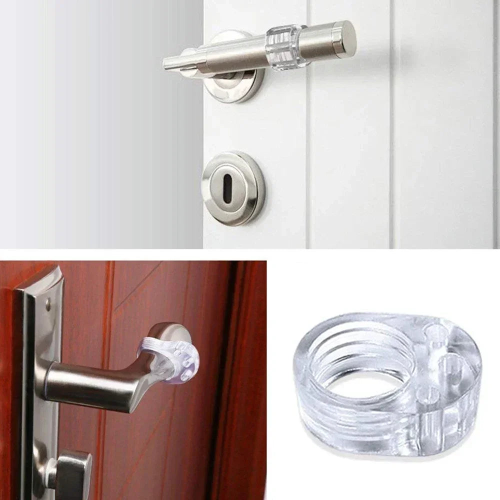 Clear Silicone Door Handle Bumpers | 4-Pack Wall Protectors