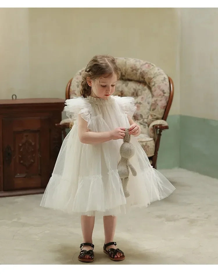 Lace Tutu Party Dress for Girls — Soft Tulle, Sleeveless, Twirl-Ready