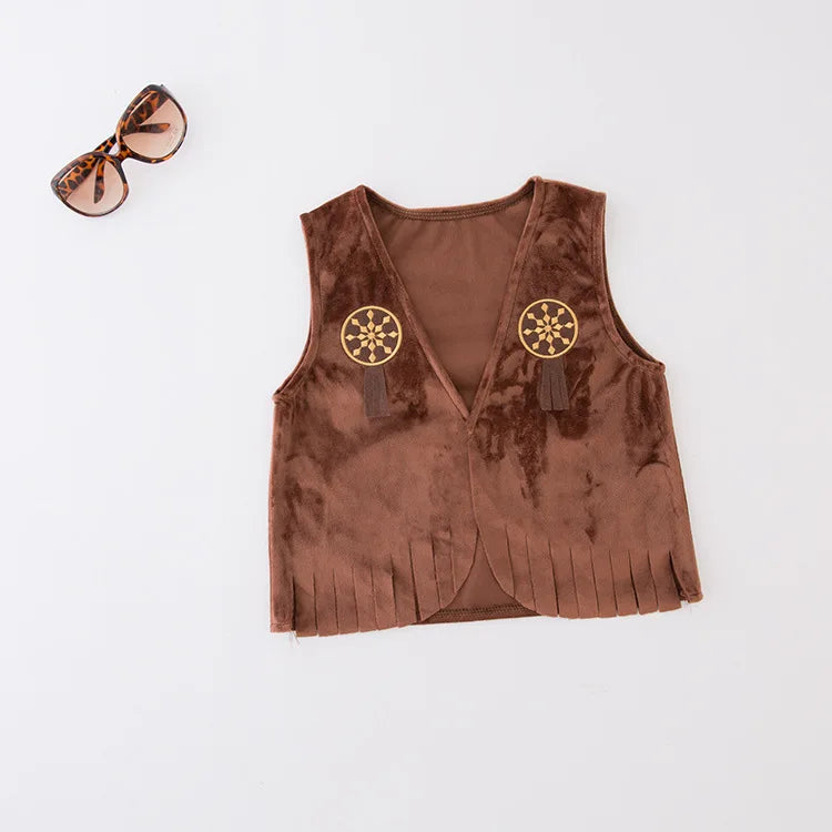 Kids Cowboy Costume — Western Cowboy Outfit with Hat, Vest & Bandana for Halloween & Parties
