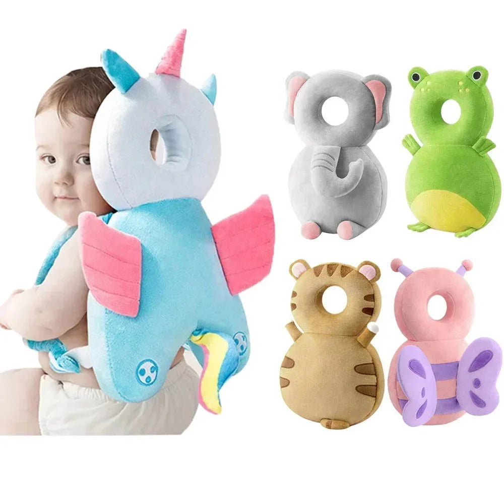 NIDOMIO Baby Head Fall Protection Pad Cushion Cartoon Soft Security Pillows Backpack Newborn Headrest Security Pillows Backpack Toddler
