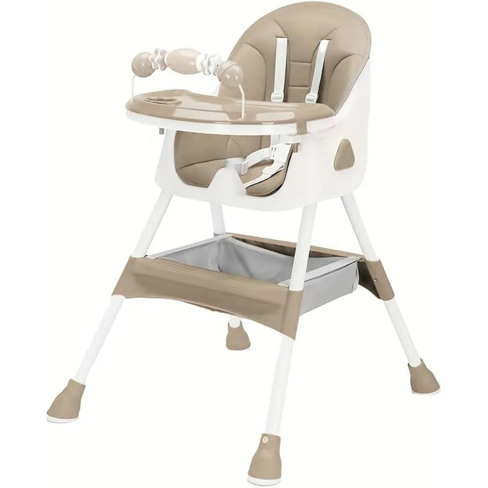 PetitWishes  Foldable Baby High Chair 6 Months Plus, with Large Antislip Pad & ToyRack, Easy to Clean Feeding , E500