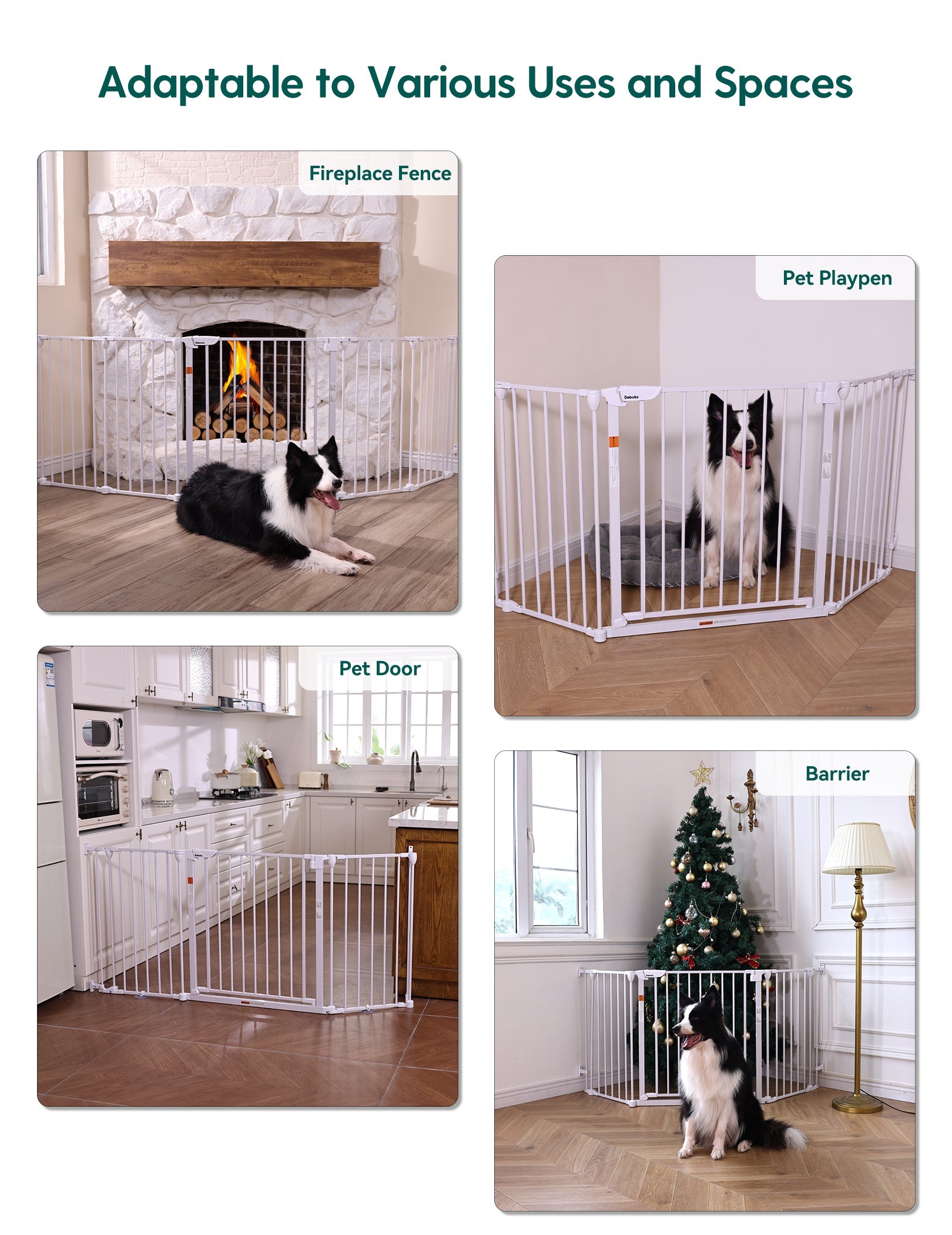 Babelio 104 inch extra wide baby gate for large room divider and fireplace