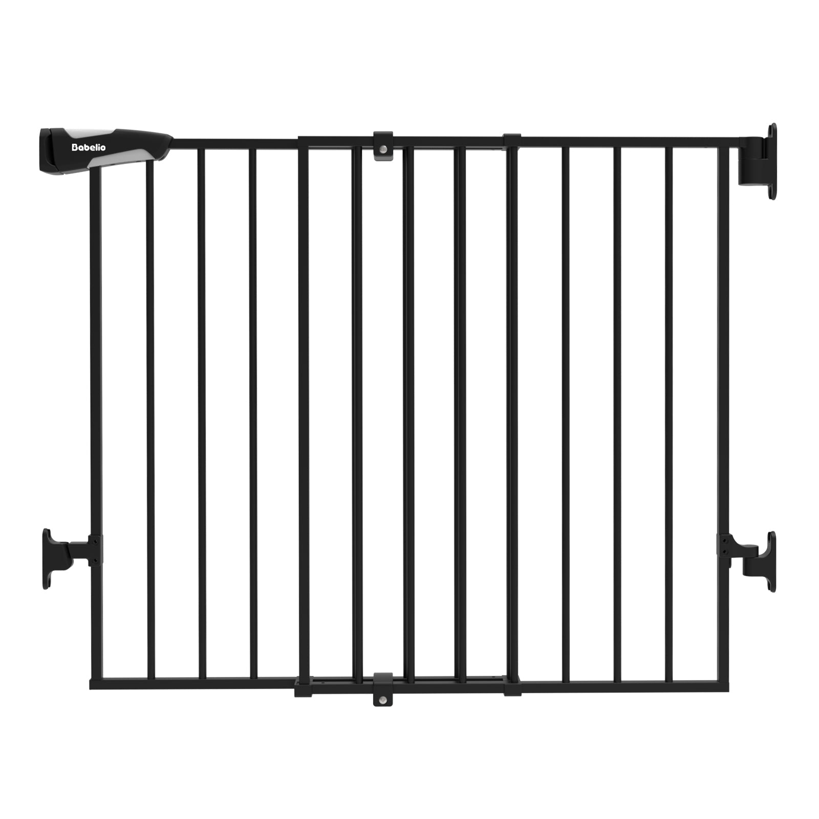 Babelio black adjustable baby safety gate for stairs, wall-mounted design