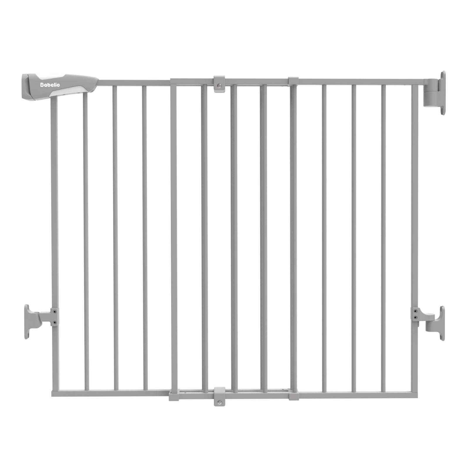 Babelio gray adjustable baby safety gate for stairs, wall-mounted, modern design