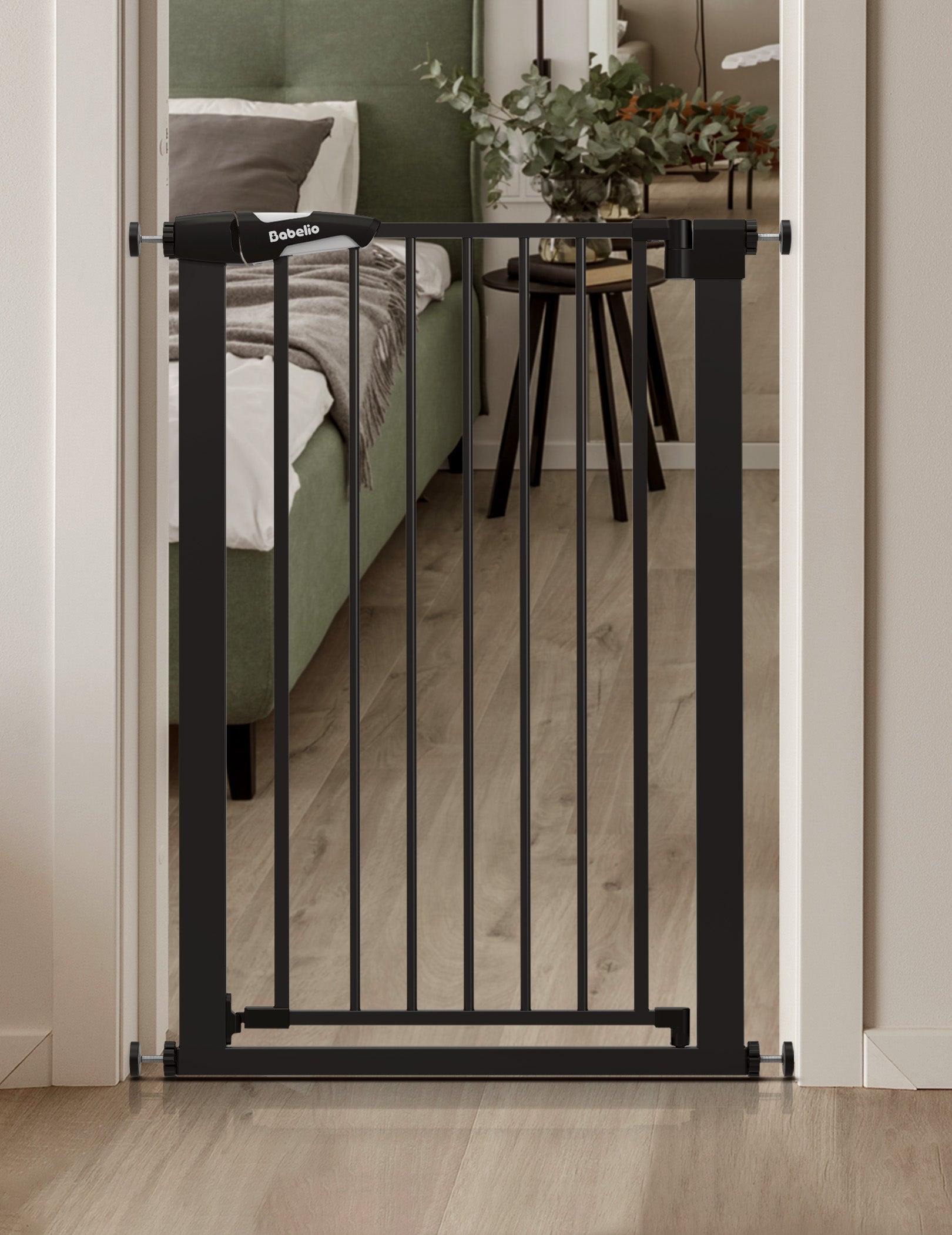 Babelio Baby Gate for Narrow Space | Pressguard - babeliobaby - Black - 36 Inch