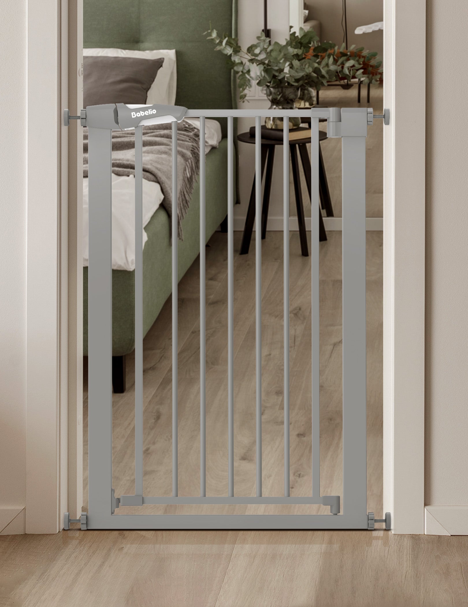 Babelio Baby Gate for Narrow Space | Pressguard - babeliobaby - Gray - 36 Inch