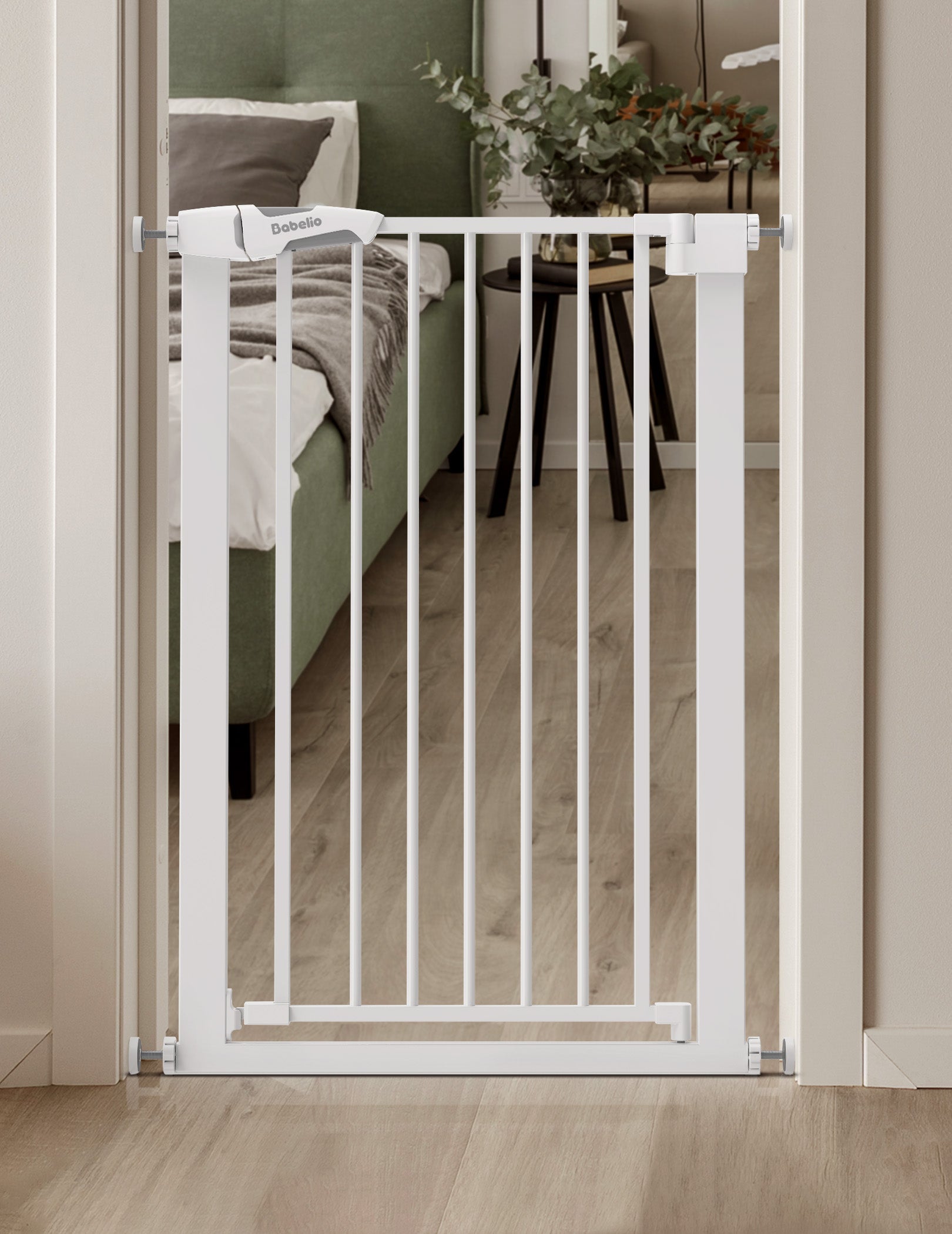 Babelio Baby Gate for Narrow Space | Pressguard - babeliobaby - White - 36 Inch