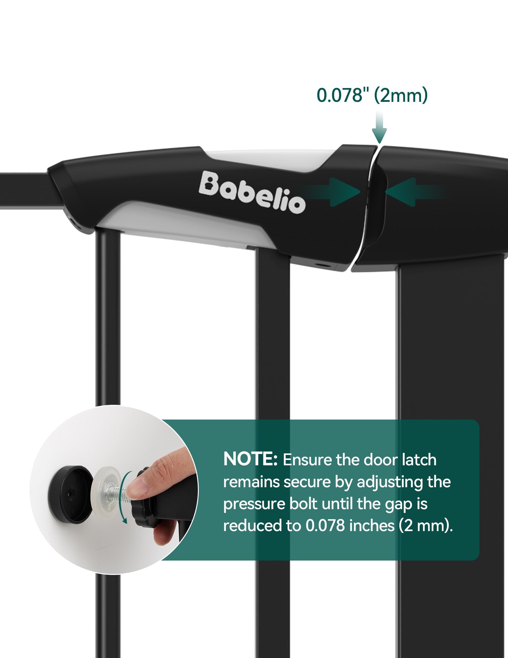 Babelio Baby Gate for Narrow Space | Pressguard - babeliobaby - White - 30 Inch