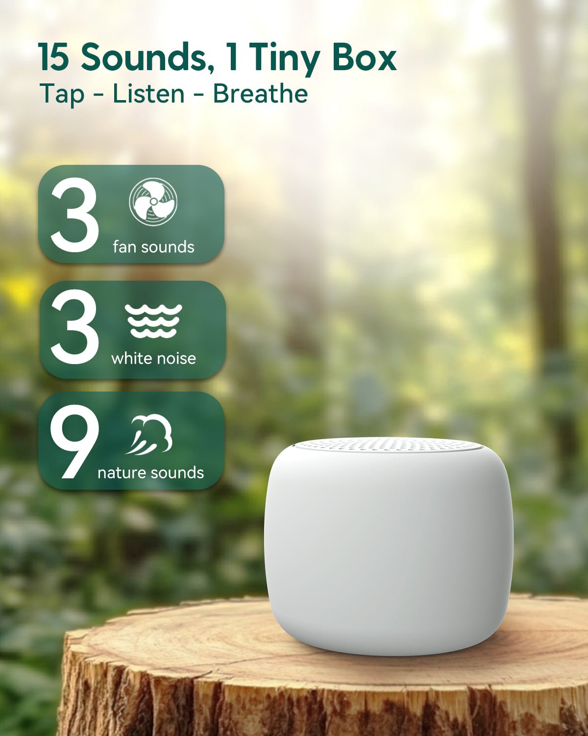 Babelio Pocket Mini White Noise Machine For Sleep & Relaxation - babeliobaby - White - 