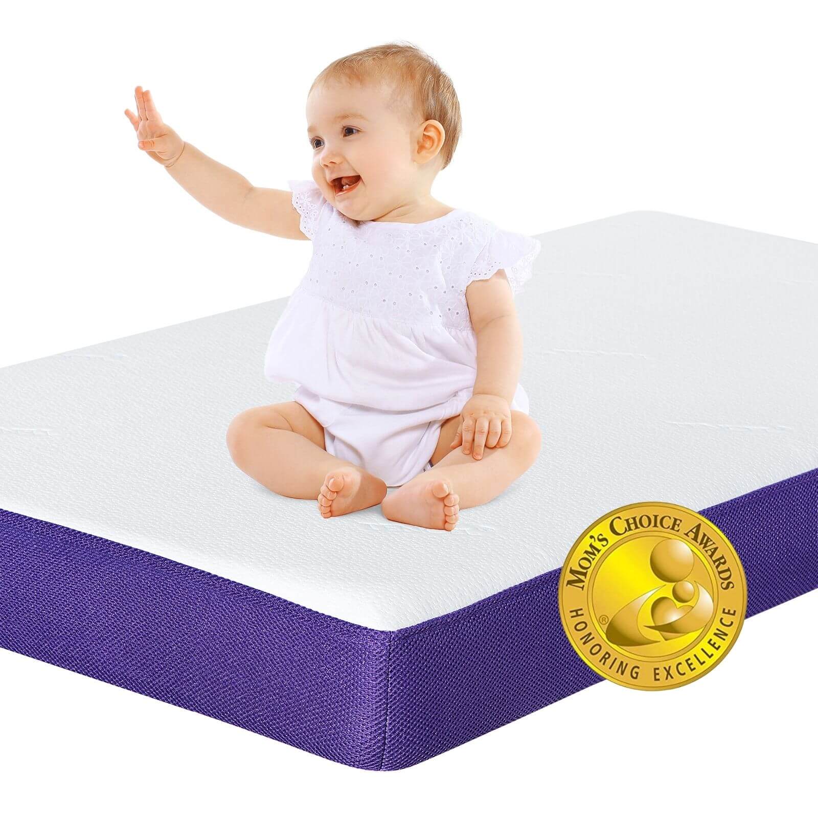 Babelio Cloud 2 Crib & Toddler Mattress with Tencel Cover – Dual-Sided Memory Foam, CertiPUR-US Certified, Breathable Design