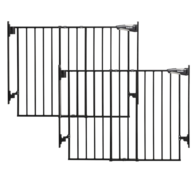 Bundle set of baby and pet gates from the Boundless D8 series by Babelio, designed for wider openings and flexible multi-door installation to create safe spaces for babies and pets.