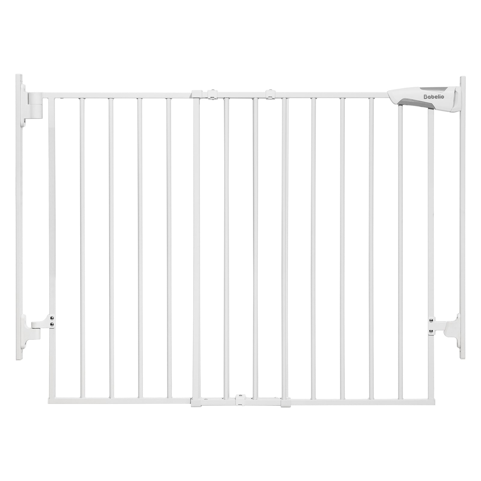 Baby and pet gate with a wide walk-through opening and barrier-free design for easy step-over access, part of the Boundless D8 series by Babelio.