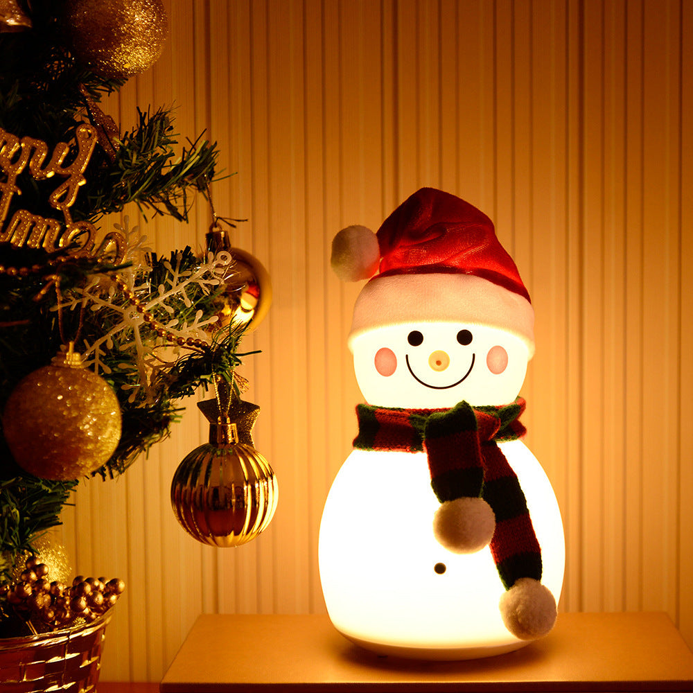 LulliNini Christmas Snowman Music Night Light | Cute Silicone Small Night Baby Toy Lamp Christmas Gift