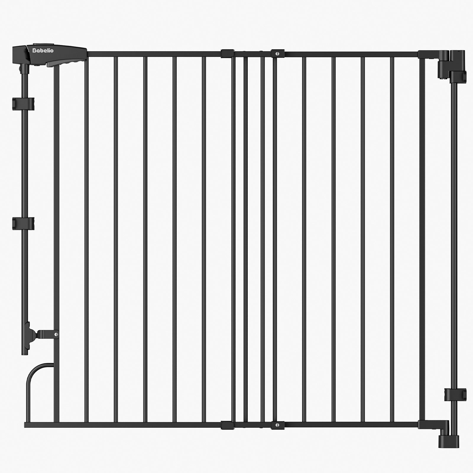 Babelio black metal baby safety gate for stairs and doorways, modern design