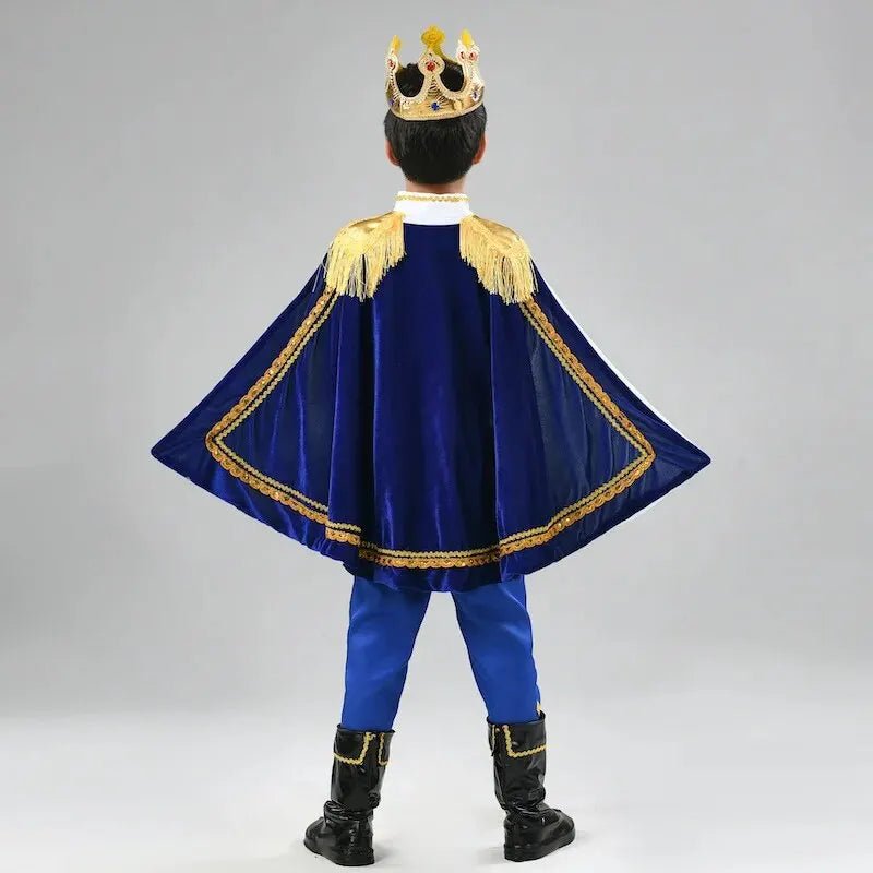 Boys Royal Prince Costume — Medieval King Outfit with Crown, Cape & Full Accessories Set - babeliobaby - 001 - 110