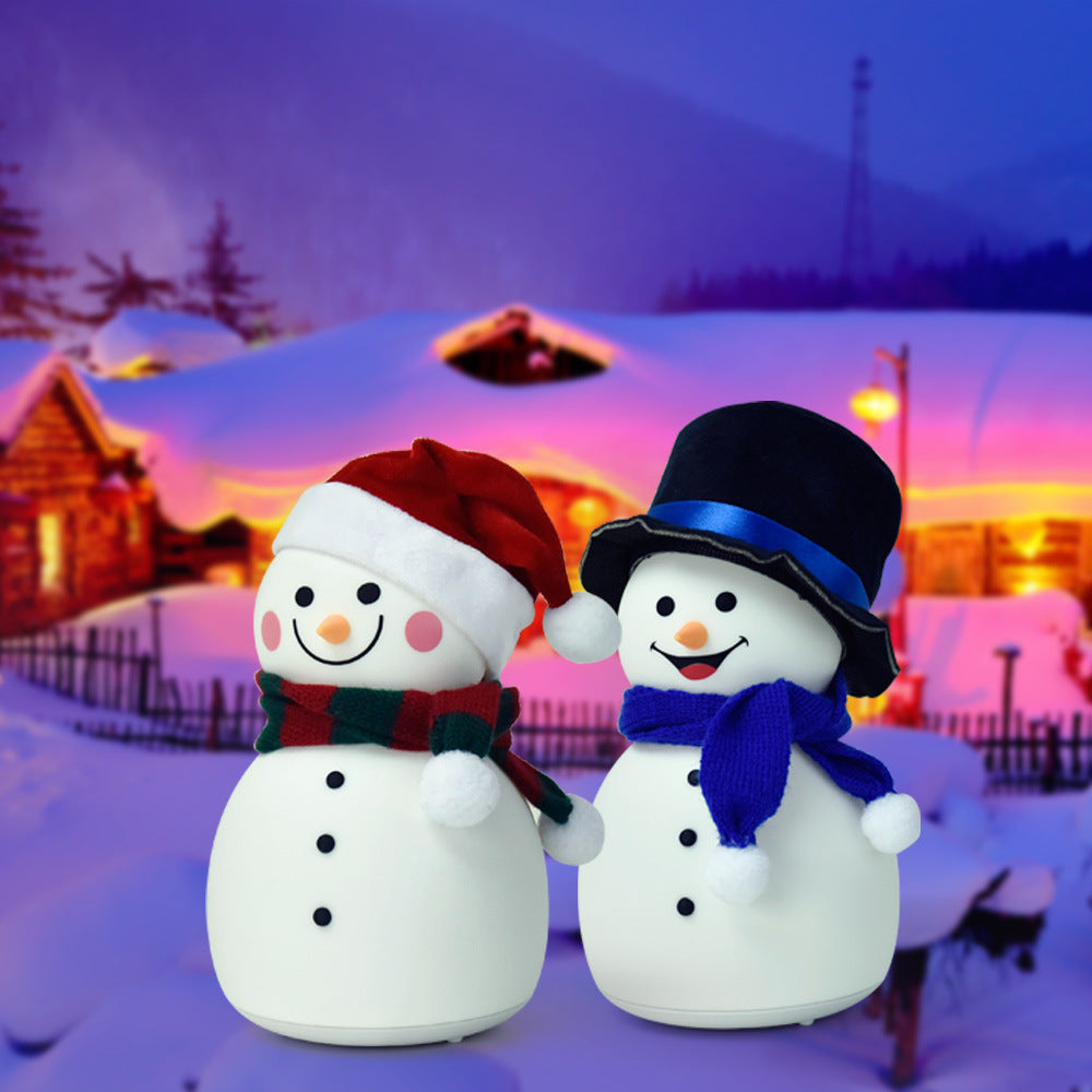 LulliNini Christmas Snowman Music Night Light | Cute Silicone Small Night Baby Toy Lamp Christmas Gift