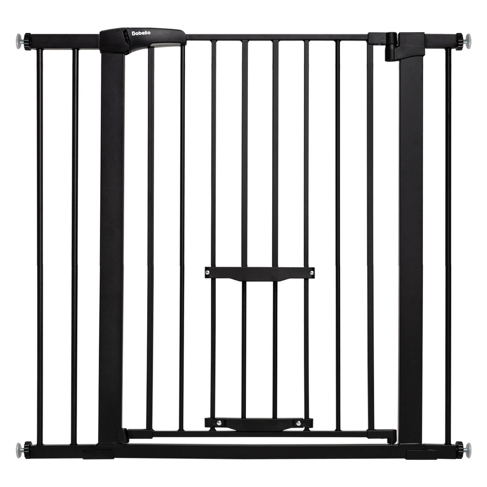 CatPrivilege F7 | Expandable Baby and Pet Gate with Adjustable Cat Door - babeliobaby - Black - 29 - 40" Wide 30'' Tall