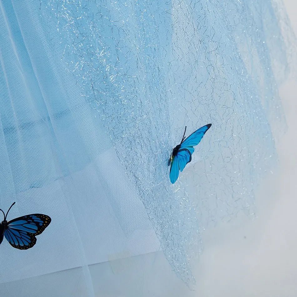 Enchanted Blue Princess Dress for Girls — Tulle, Embroidery & Sequins, Party Costume - babeliobaby - DN0106 - Size 110