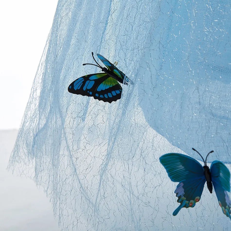 Enchanted Blue Princess Dress for Girls — Tulle, Embroidery & Sequins, Party Costume - babeliobaby - DN0106 - Size 110