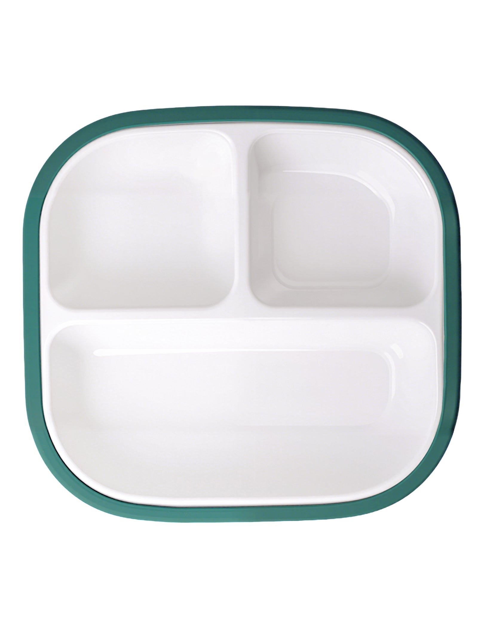 Gallery Porcelain | 8'' Toddler Porcelain Divided Plates with Suction Base - 3 Pack - babeliobaby - Blue/Matcha Green/Red - 