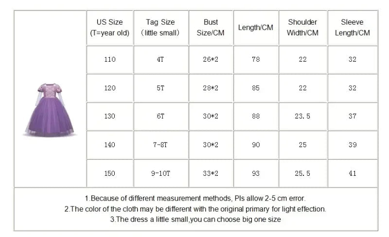 Girls Purple Fairy Tale Princess Dress —Tulle Cosplay Gown, Birthday & Halloween - babeliobaby - only dress - 4T