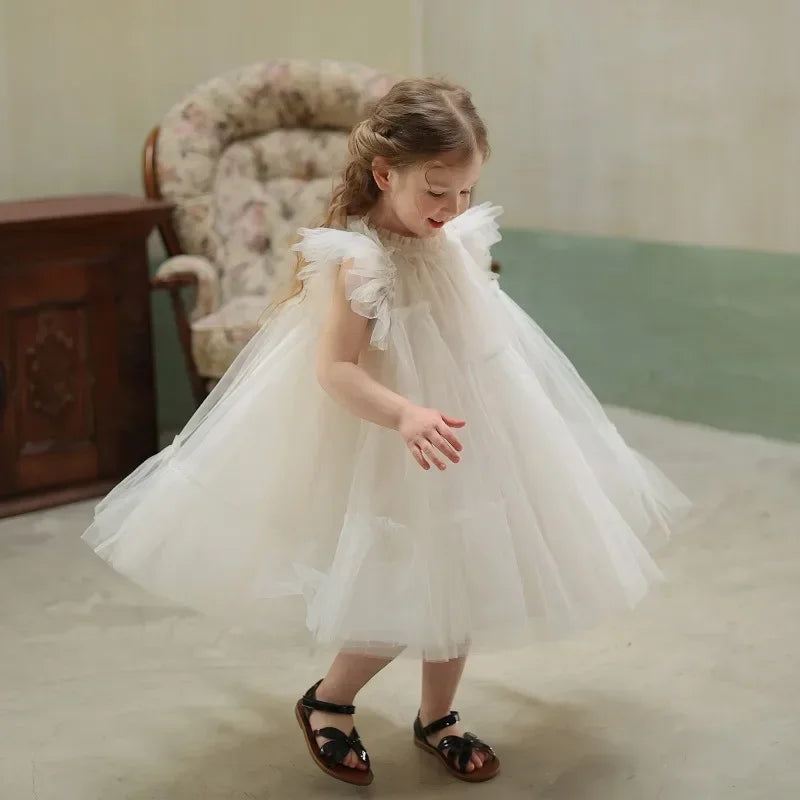 Young girl in a white dress