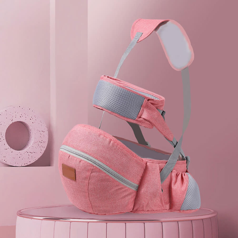 LulliNini 3 - in - 1 Functional Baby Waist Stool - Lightweight Infant Carrier for On - the - Go Parents - babeliobaby - Pink - 