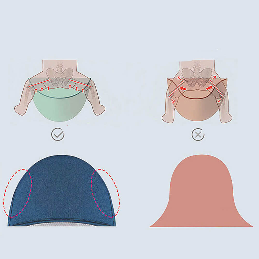 Babelio baby carrier ergonomic seat comparison illustration for hip support