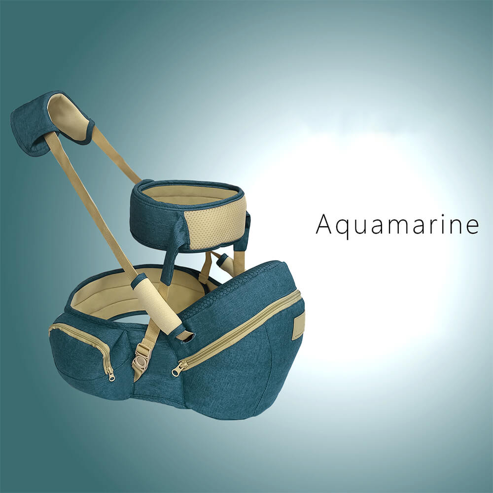 LulliNini 3 - in - 1 Functional Baby Waist Stool - Lightweight Infant Carrier for On - the - Go Parents - babeliobaby - Sea Blue - 