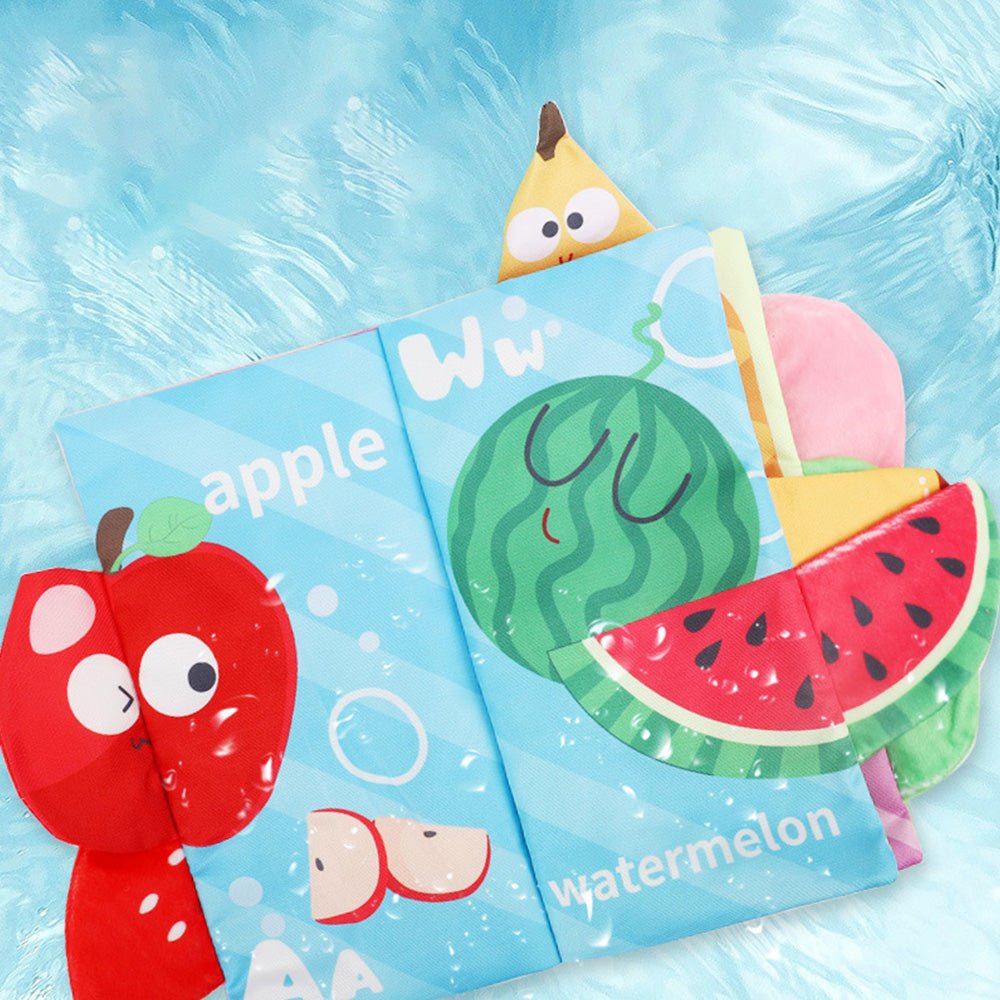 Babelio colorful baby bath book with apple and watermelon fruit illustrations