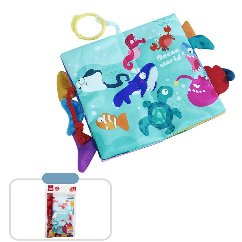 Babelio colorful ocean-themed baby cloth book with sea animals, ideal for nursery play.