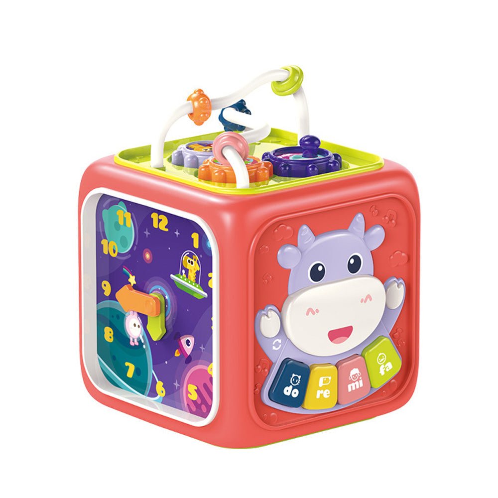 Babelio colorful baby activity cube educational toy with animal and music features