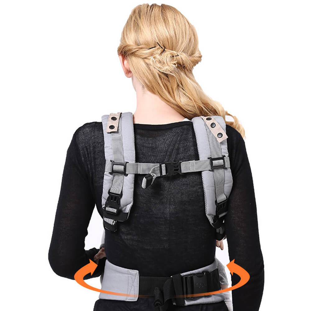 LulliNini Breathable Multi - Season Baby Carrier - Easy - to - Use Shoulder Wrap for Infants and Toddlers - babeliobaby - Gray - Breathable