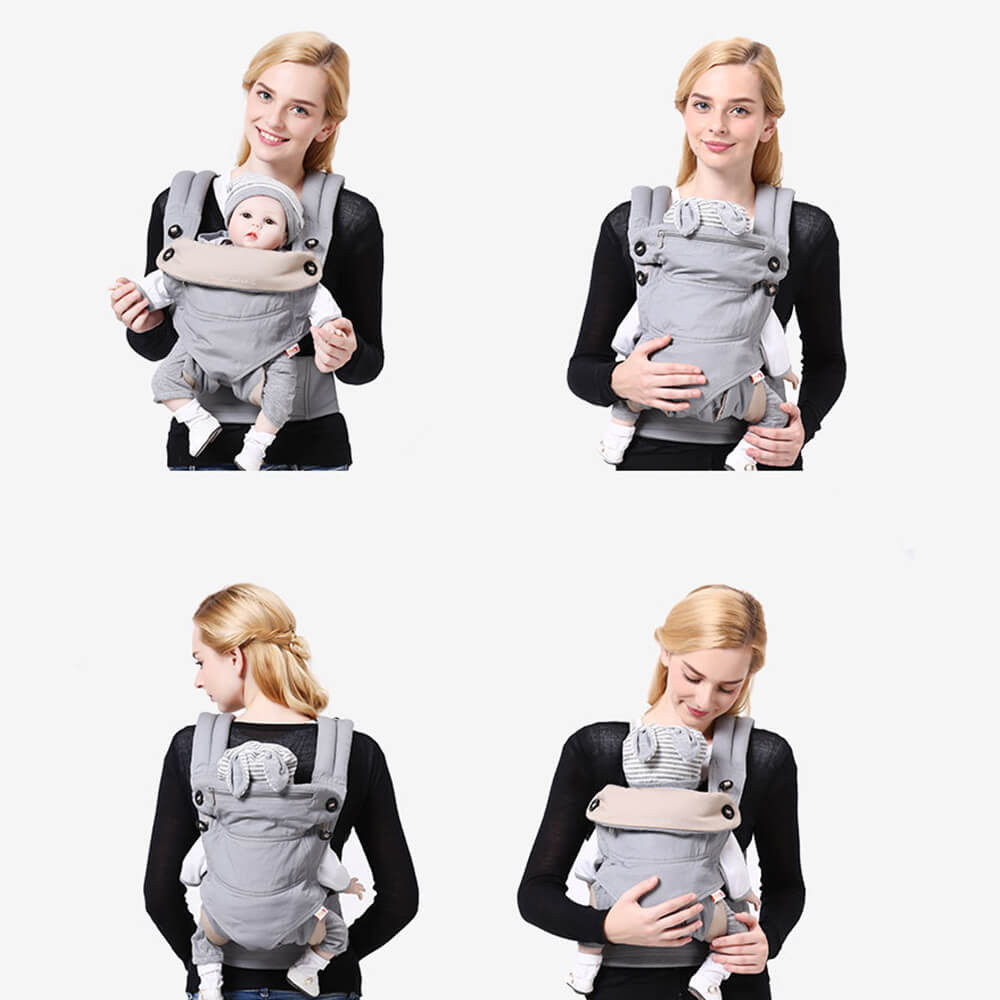 LulliNini Breathable Multi - Season Baby Carrier - Easy - to - Use Shoulder Wrap for Infants and Toddlers - babeliobaby - Gray - Breathable