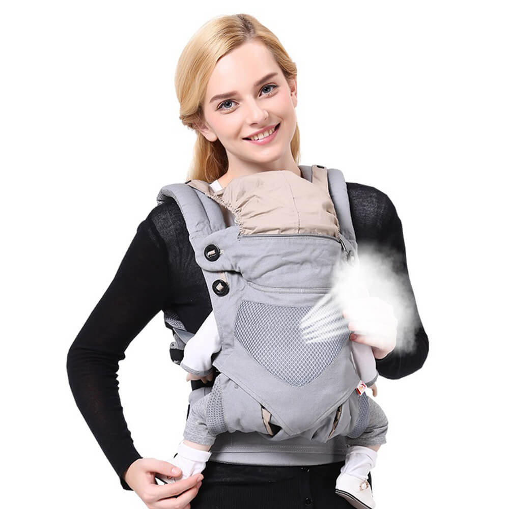 LulliNini Breathable Multi - Season Baby Carrier - Easy - to - Use Shoulder Wrap for Infants and Toddlers - babeliobaby - Gray - Breathable