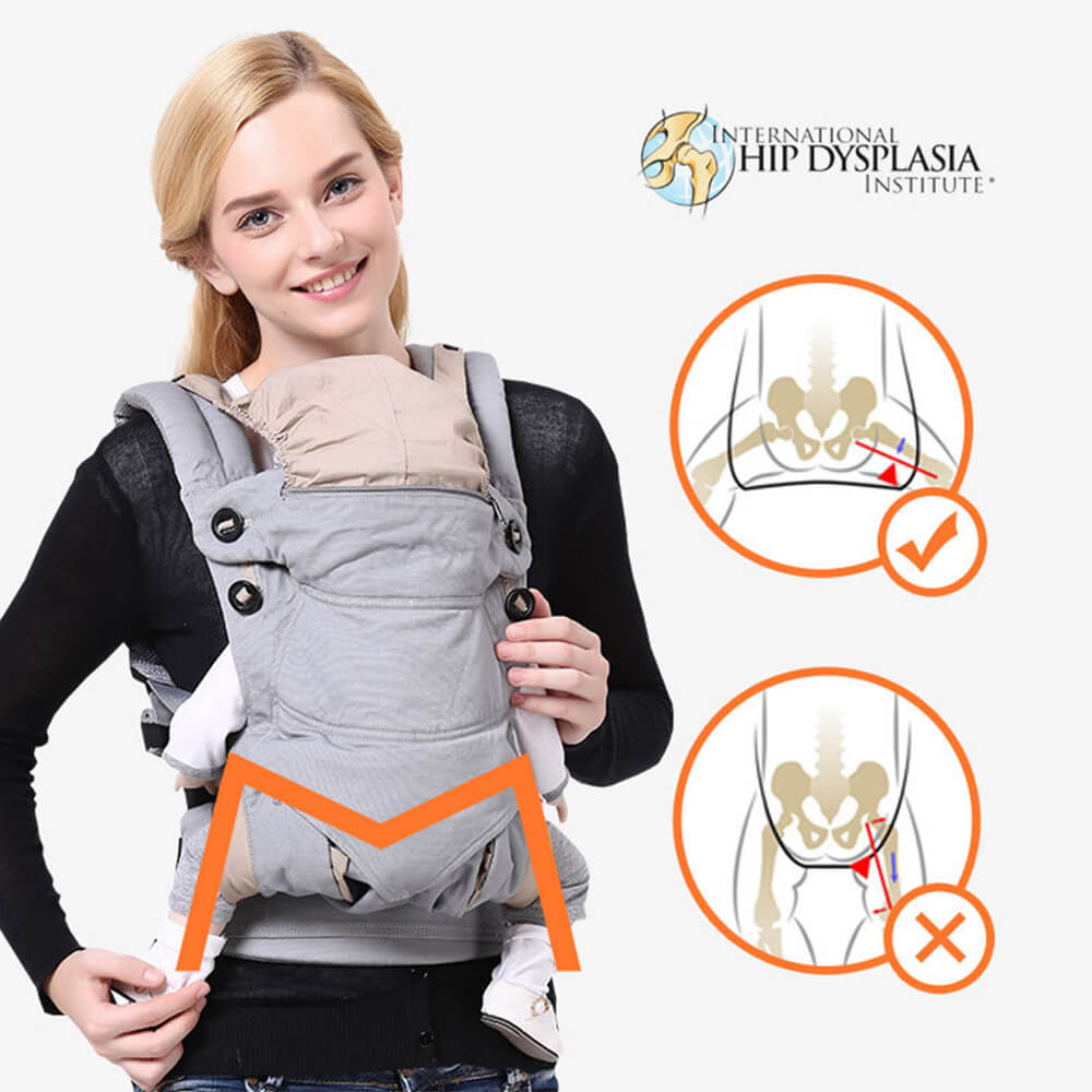 LulliNini Breathable Multi - Season Baby Carrier - Easy - to - Use Shoulder Wrap for Infants and Toddlers - babeliobaby - Gray - Breathable