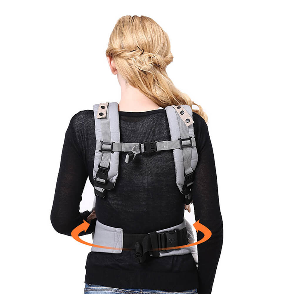 LulliNini Breathable Multi - Season Baby Carrier - Easy - to - Use Shoulder Wrap for Infants and Toddlers - babeliobaby - Gray - Breathable