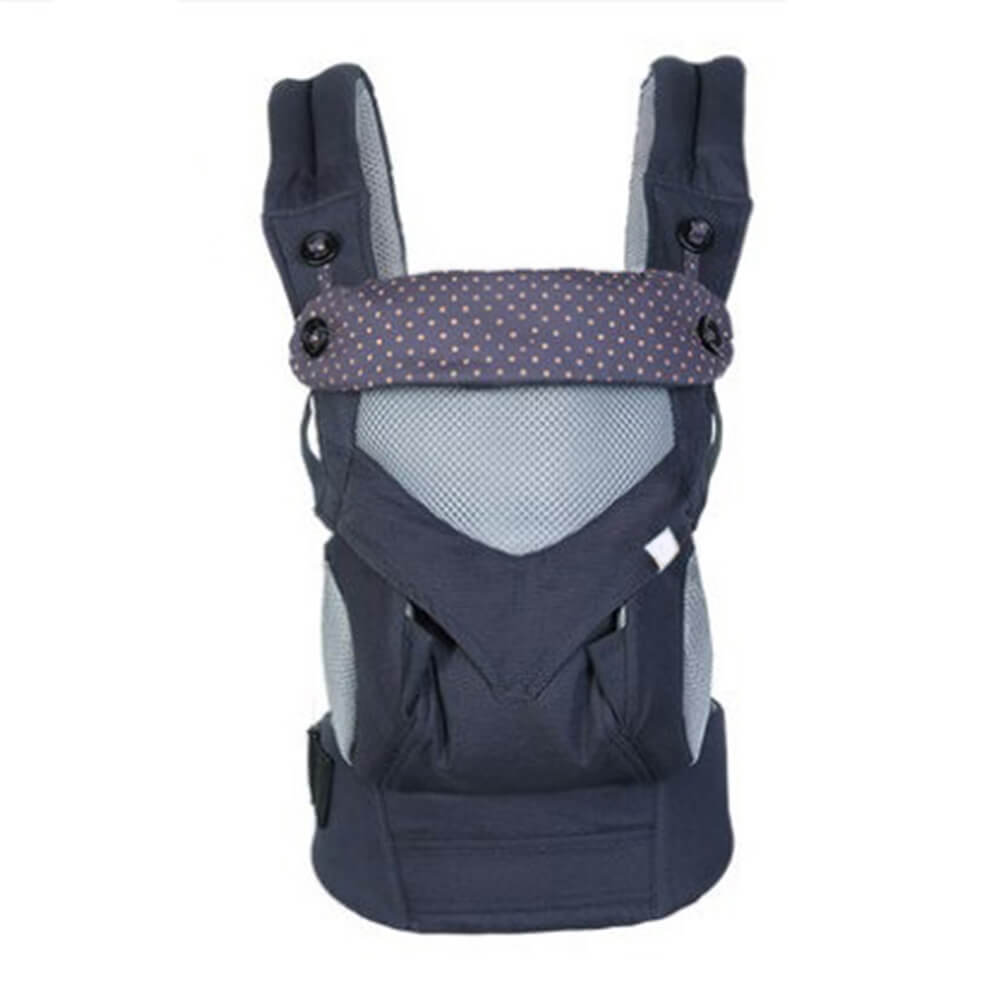 LulliNini Breathable Multi - Season Baby Carrier - Easy - to - Use Shoulder Wrap for Infants and Toddlers - babeliobaby - Navy Blue with Dots - Breathable