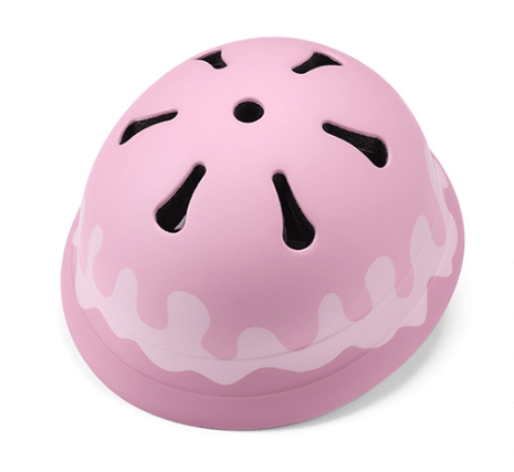 Babelio pink kids balance bike helmet with ventilation holes, no background visible